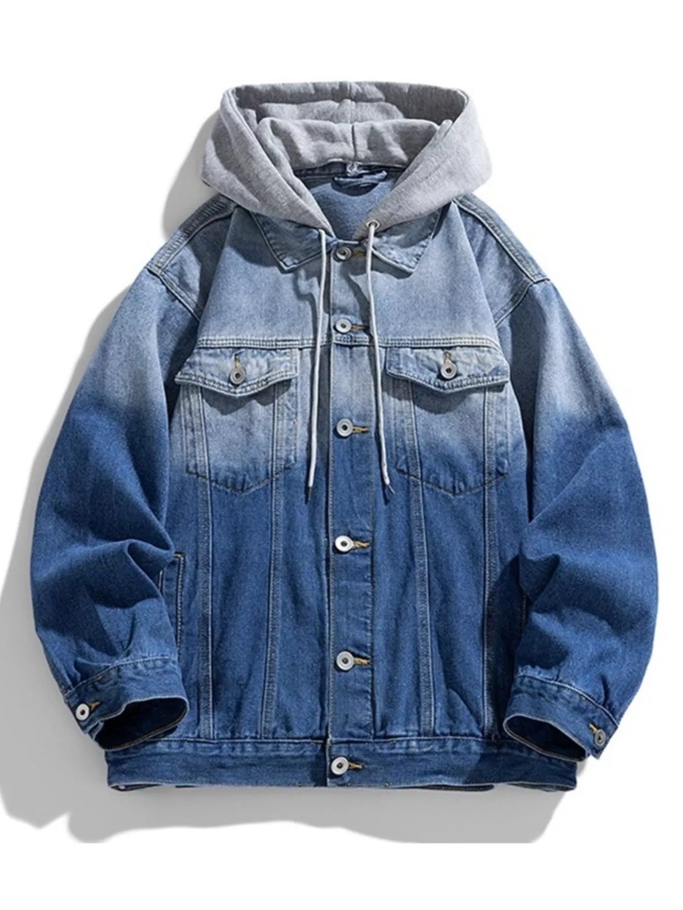 Men's Washed Button Up Denim Jacket designed for comfort and style at Lookzlike