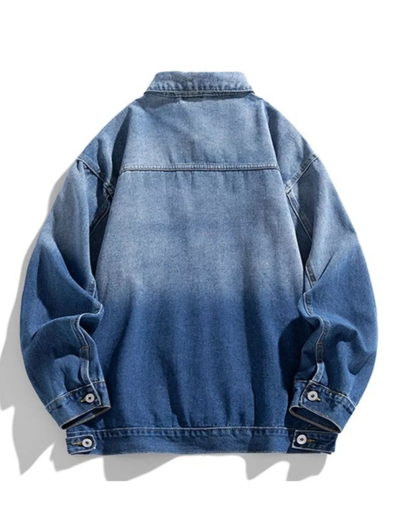 Men's Washed Button Up Denim Jacket designed for comfort and style at Lookzlike