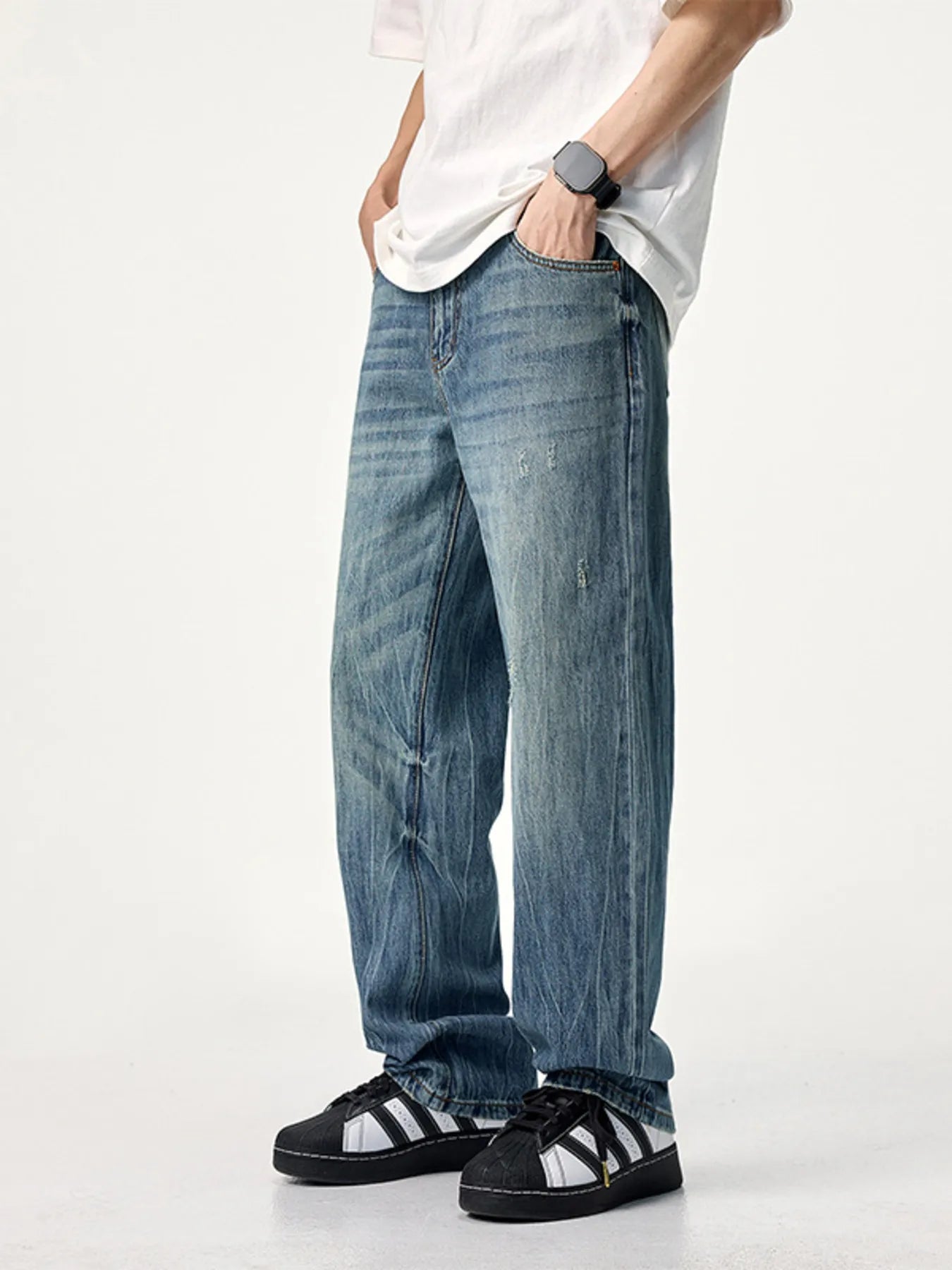 Men's Wide Leg Jeans designed for comfort and style at Lookzlike