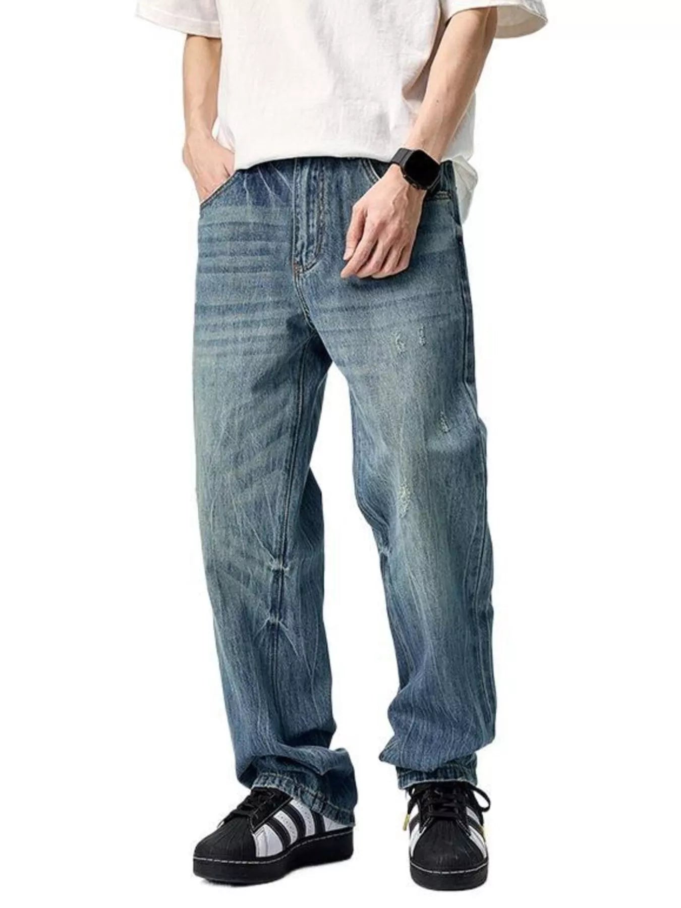 Men's Wide Leg Jeans designed for comfort and style at Lookzlike