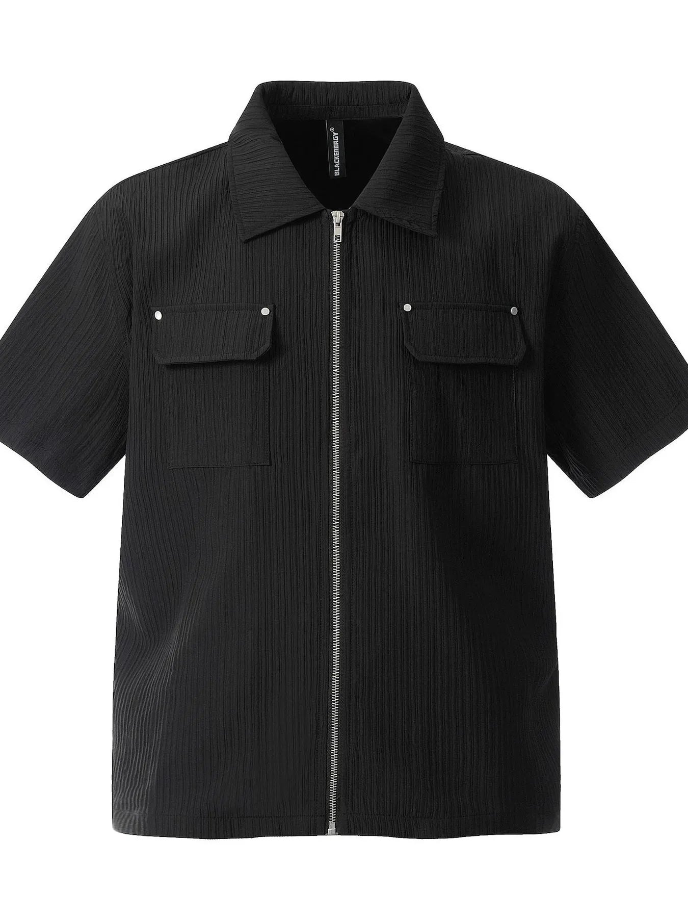 Men's Zip UP Short Sleeve Shirt - Lookzlike