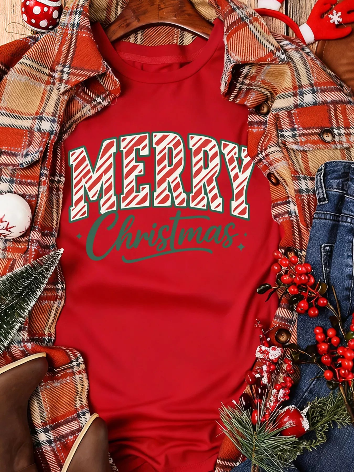 Merry Christmas Short Sleeve Graphic Tee designed for comfort and style at Lookzlike