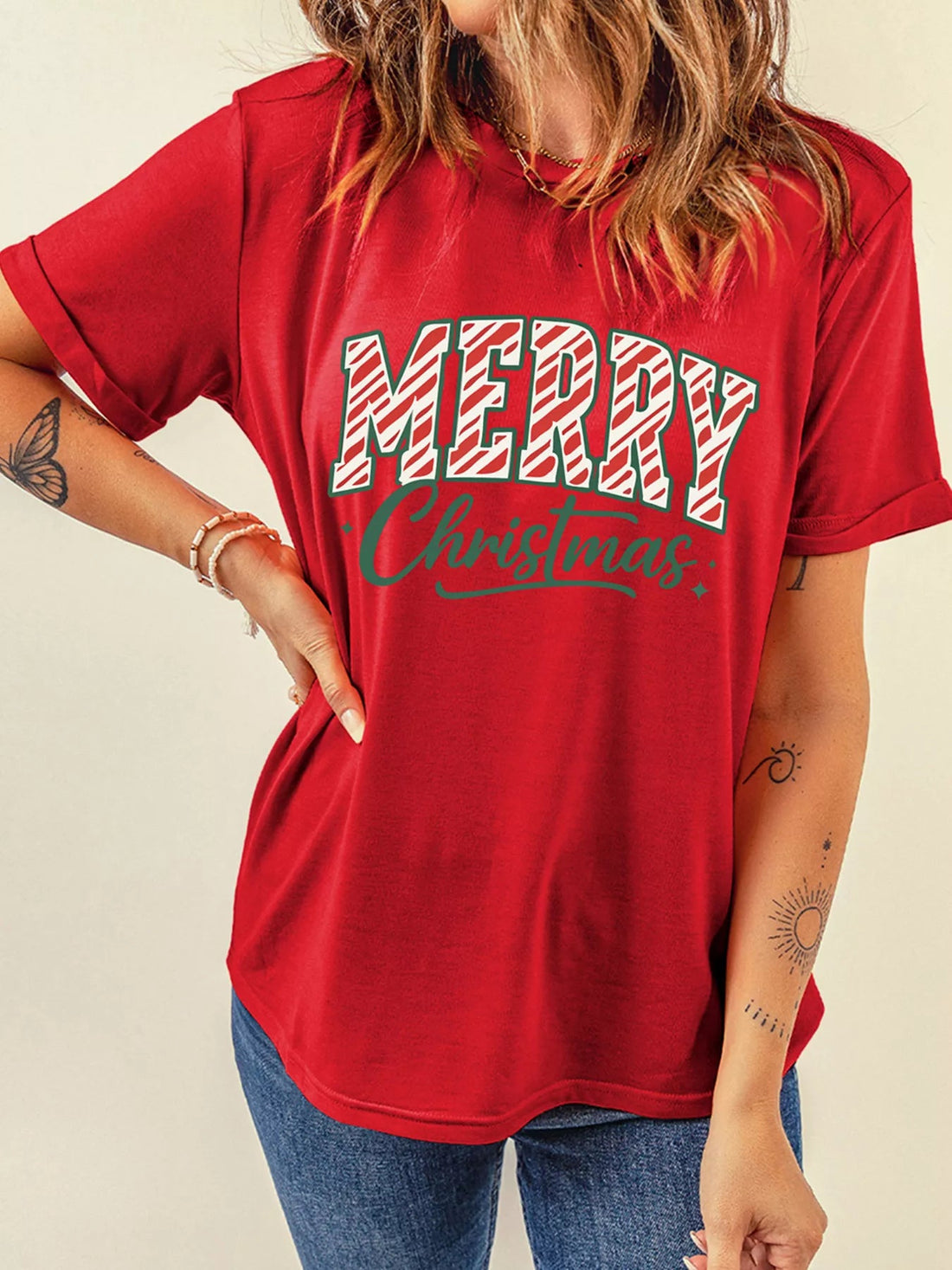 Merry Christmas Short Sleeve Graphic Tee designed for comfort and style at Lookzlike