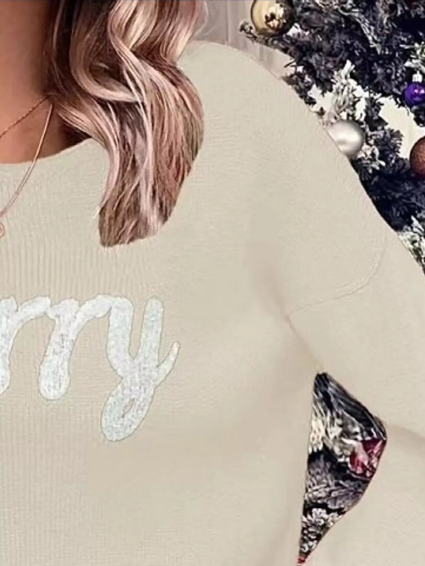 Merry Round Neck Dropped Shoulder Christmas Sweater designed for comfort and style at Lookzlike