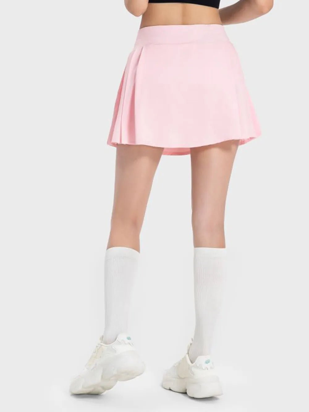 Millennia Pleated Detail Mid-Rise Waist Active Skirt - Lookzlike