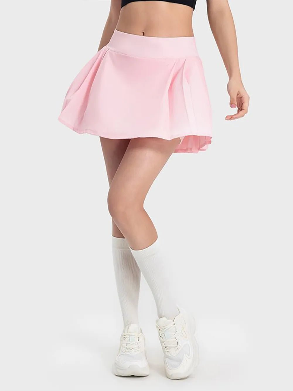 Millennia Pleated Detail Mid-Rise Waist Active Skirt - Lookzlike