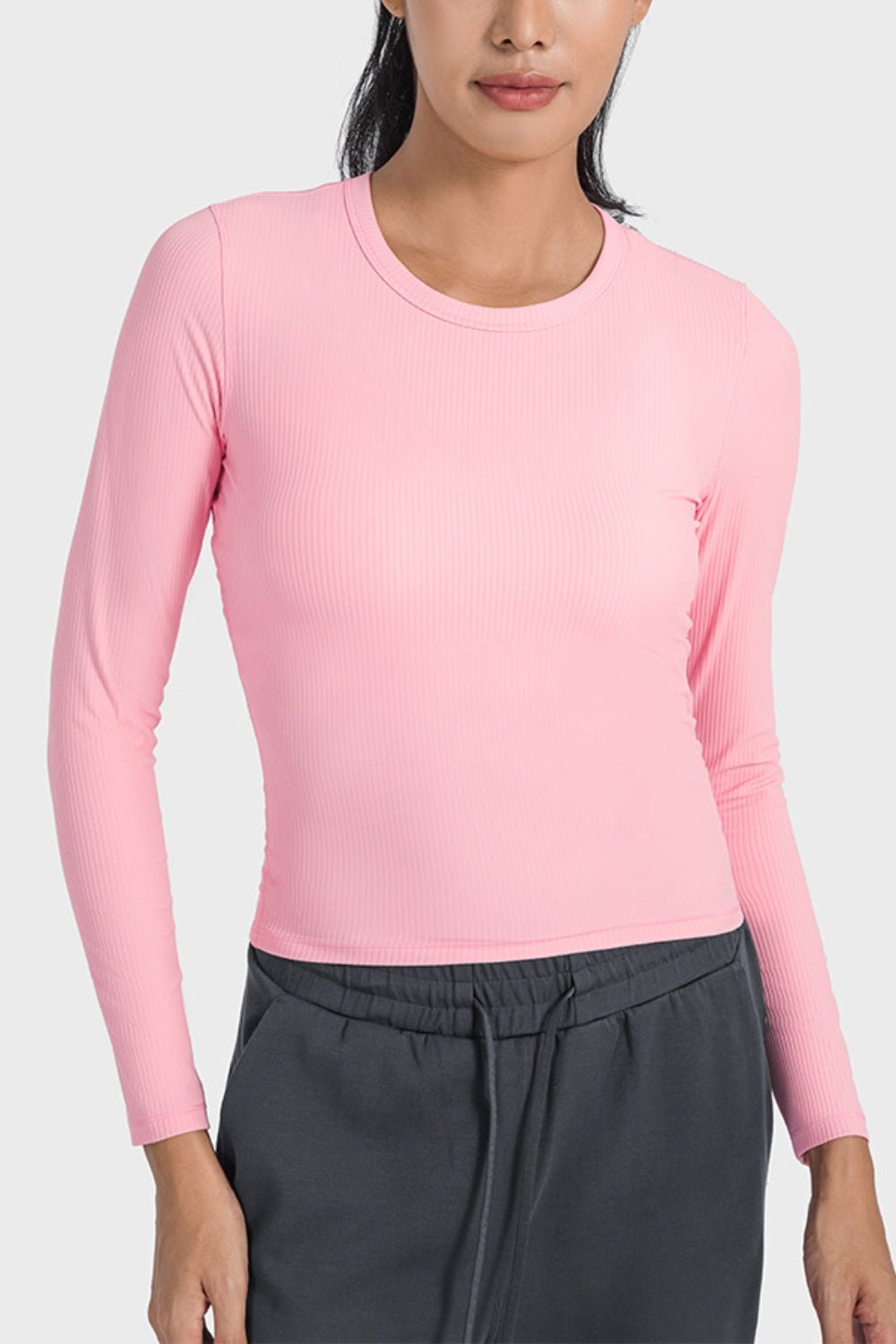 Millennia Round Neck Long Sleeve Sports Top designed for comfort and style at Lookzlike