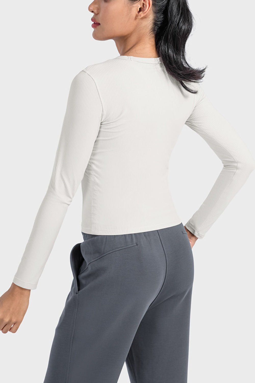Millennia Round Neck Long Sleeve Sports Top designed for comfort and style at Lookzlike