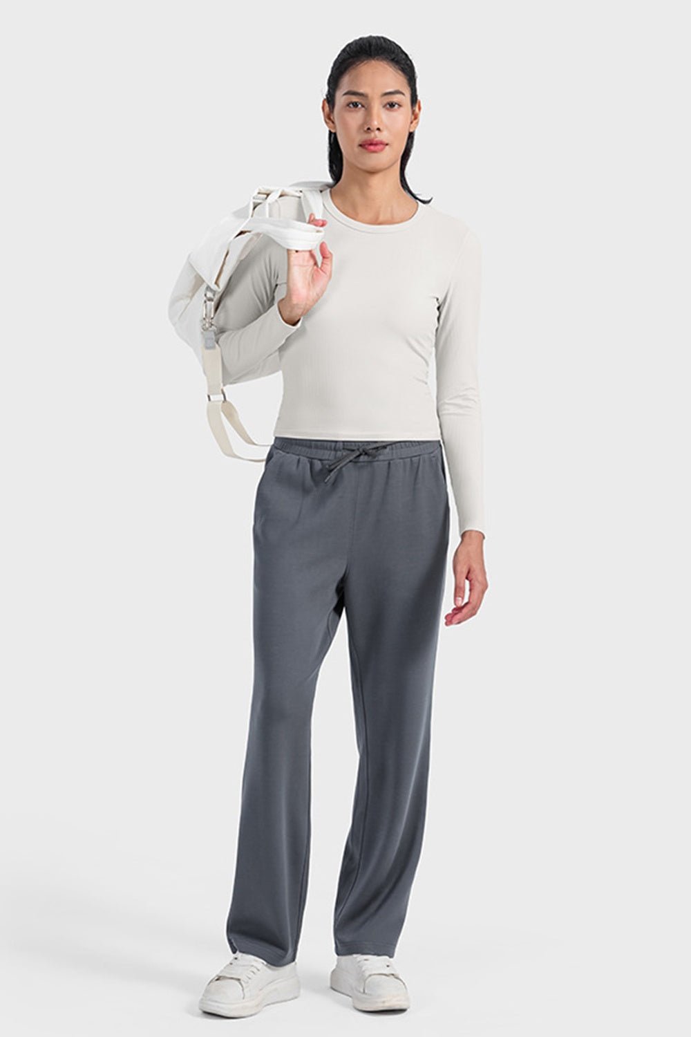 Millennia Round Neck Long Sleeve Sports Top designed for comfort and style at Lookzlike