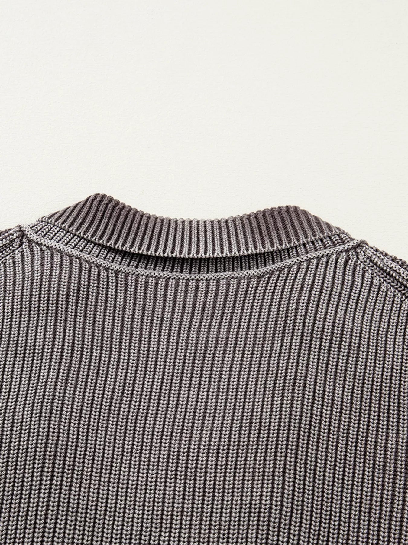 Mineral Wash Exposed Seam Patchwork Knit Open Sweater Cardigan designed for comfort and style at Lookzlike