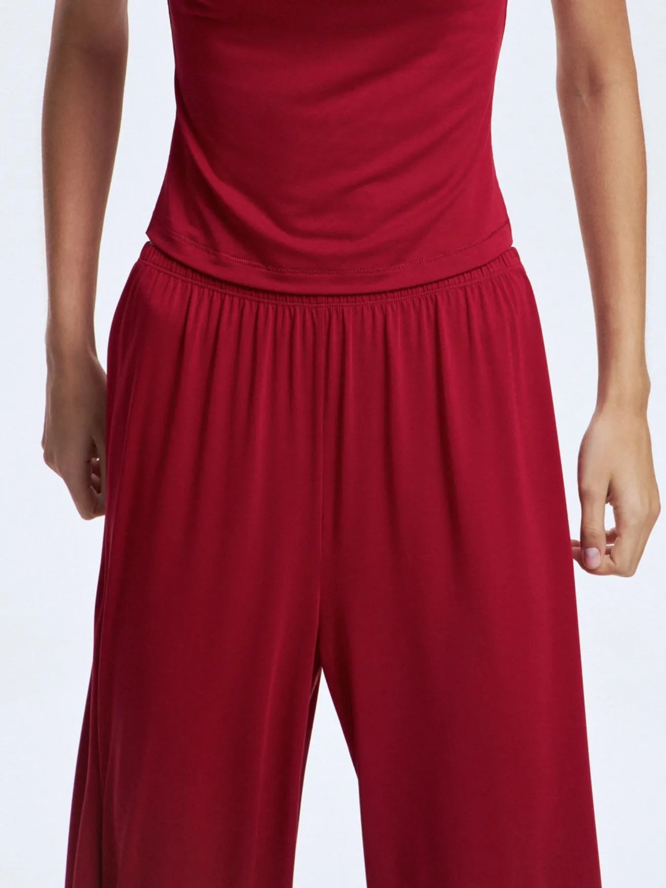 Mock Neck Short Sleeve Top and Pants Set - Lookzlike