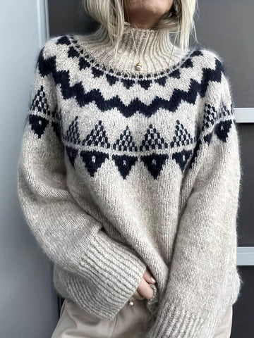 Nordic Pattern High Neck Sweater designed for comfort and style at Lookzlike