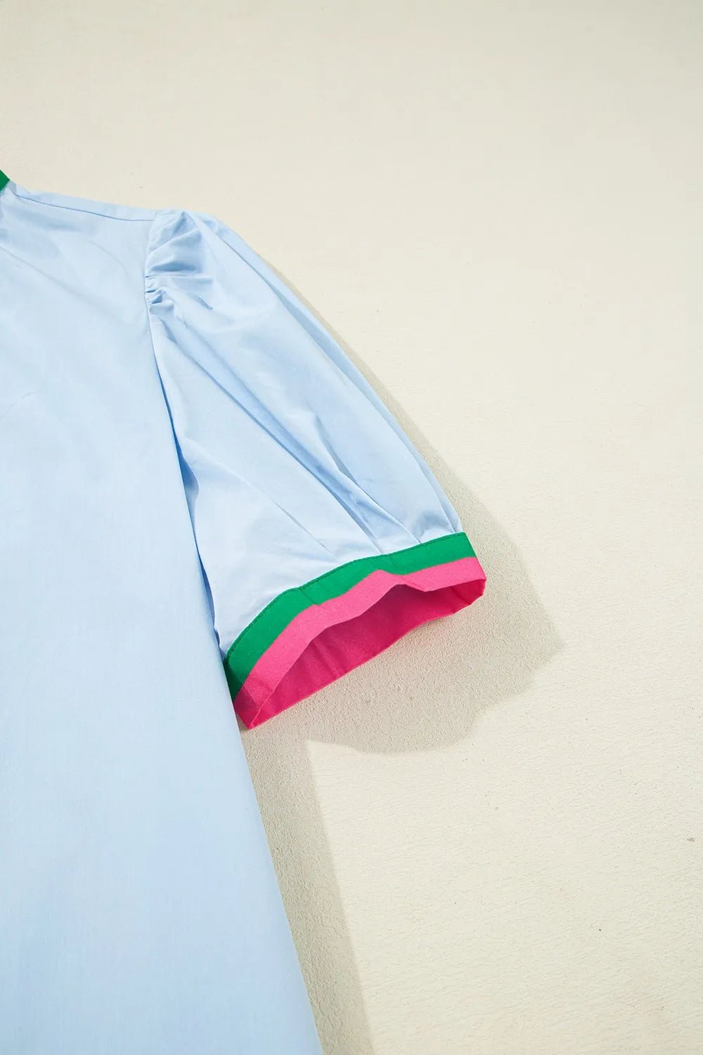 Notched Puff Sleeve Swing Dress - Lookzlike