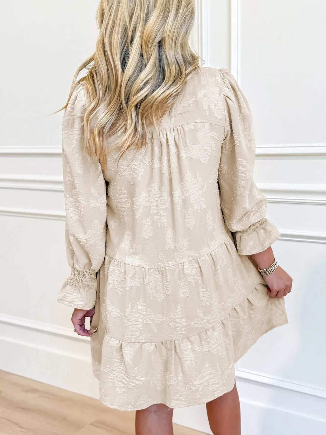 Notched Tiered Mini Dress designed for comfort and style at Lookzlike