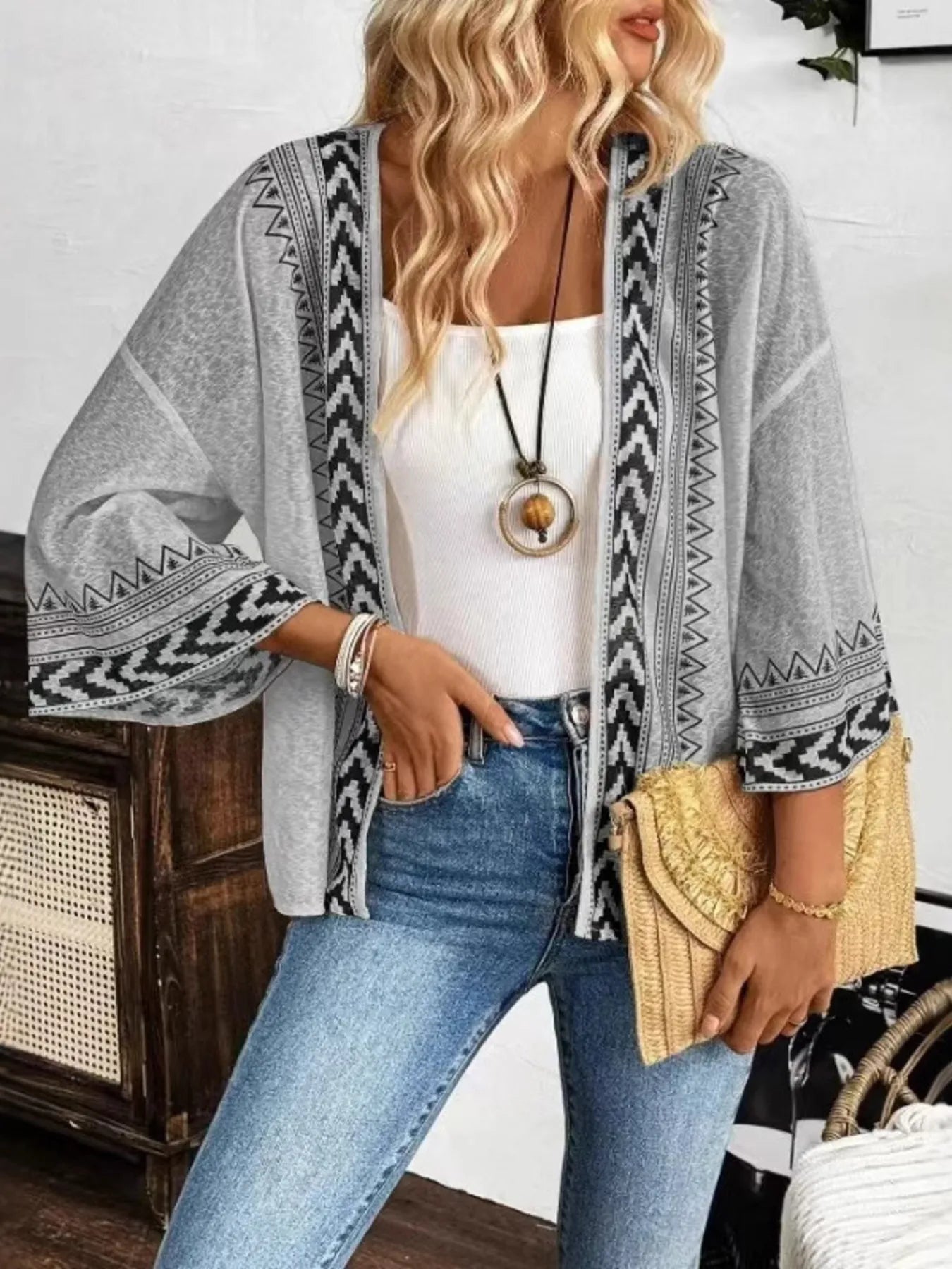 Open Front Kimono Cardigan - Lookzlike