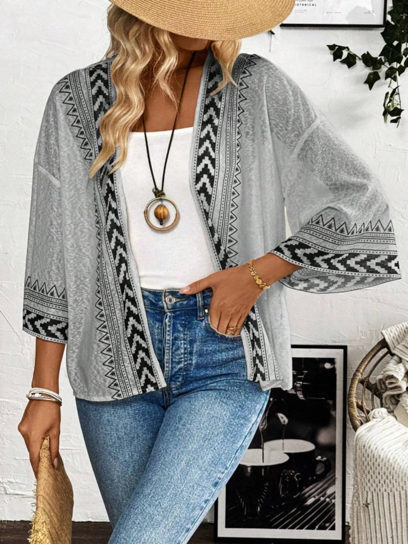 Open Front Kimono Cardigan - Lookzlike
