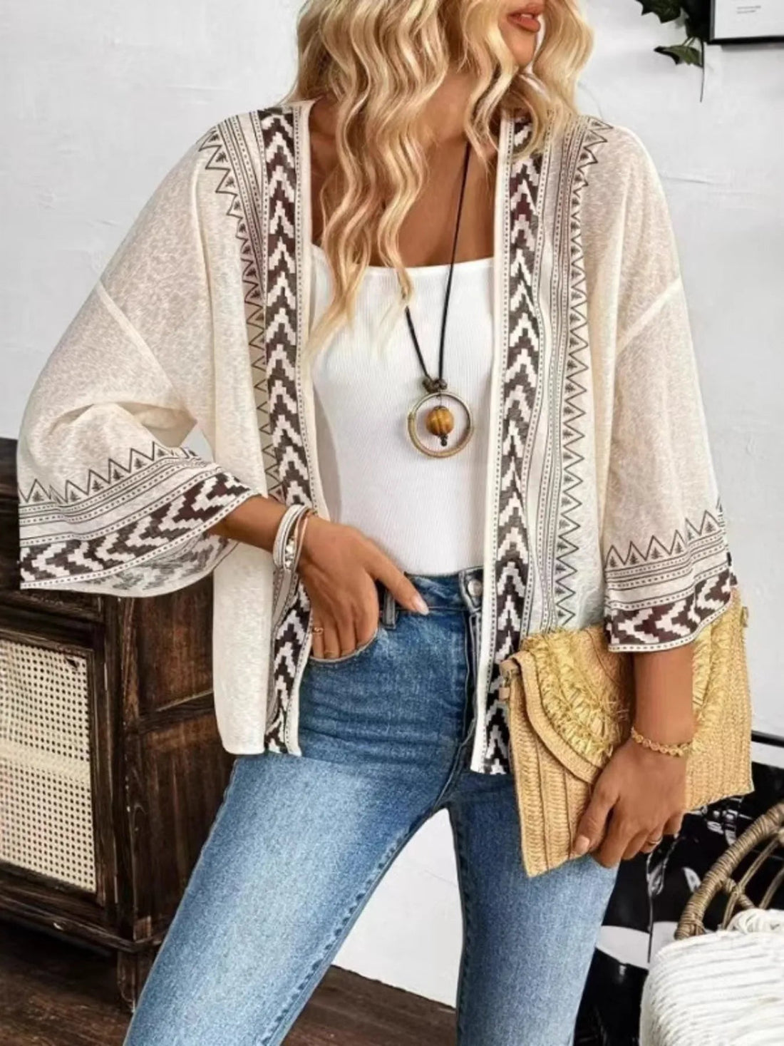 Open Front Kimono Cardigan - Lookzlike