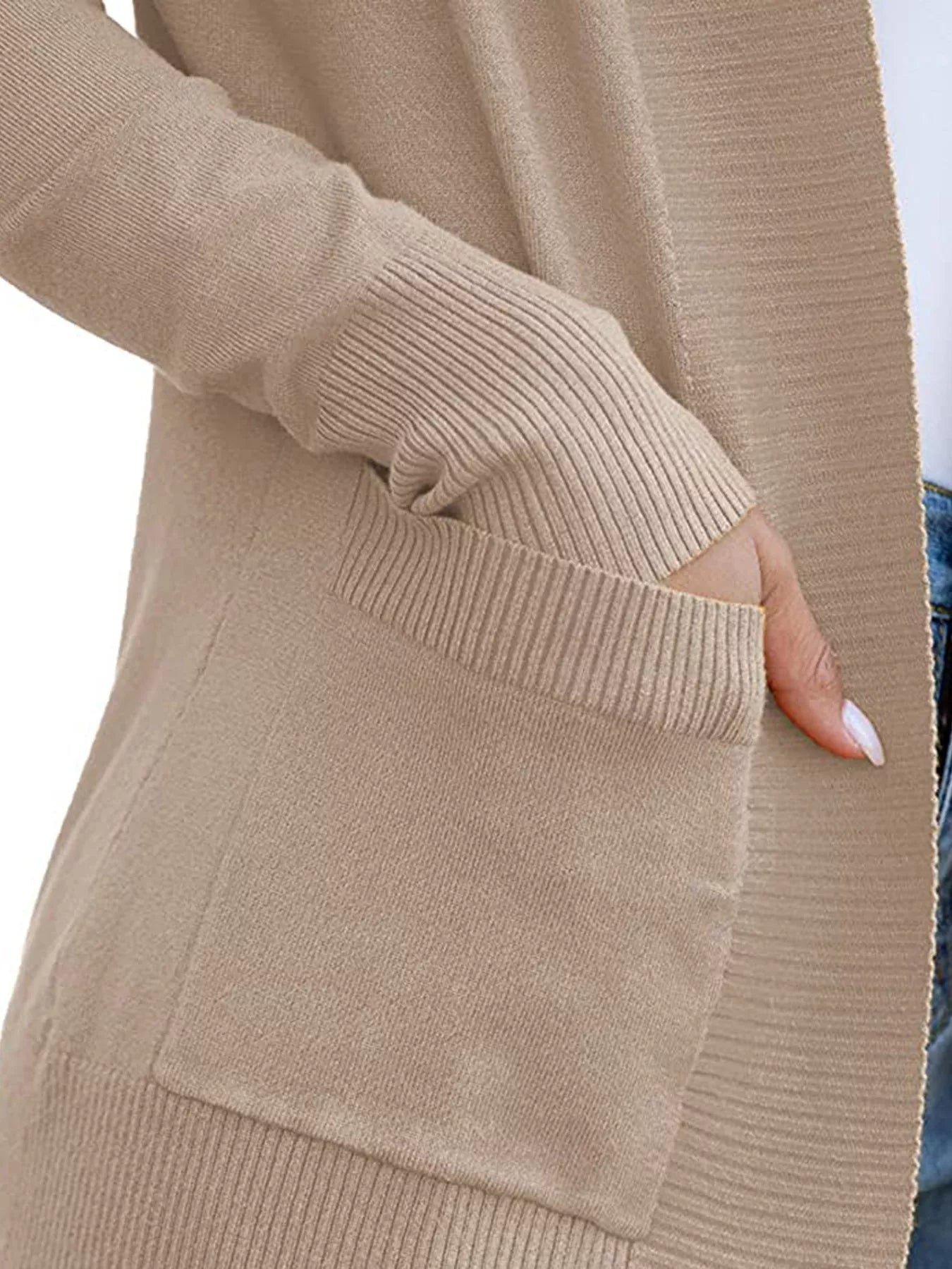 Open Front Knit Cardigan designed for comfort and style at Lookzlike