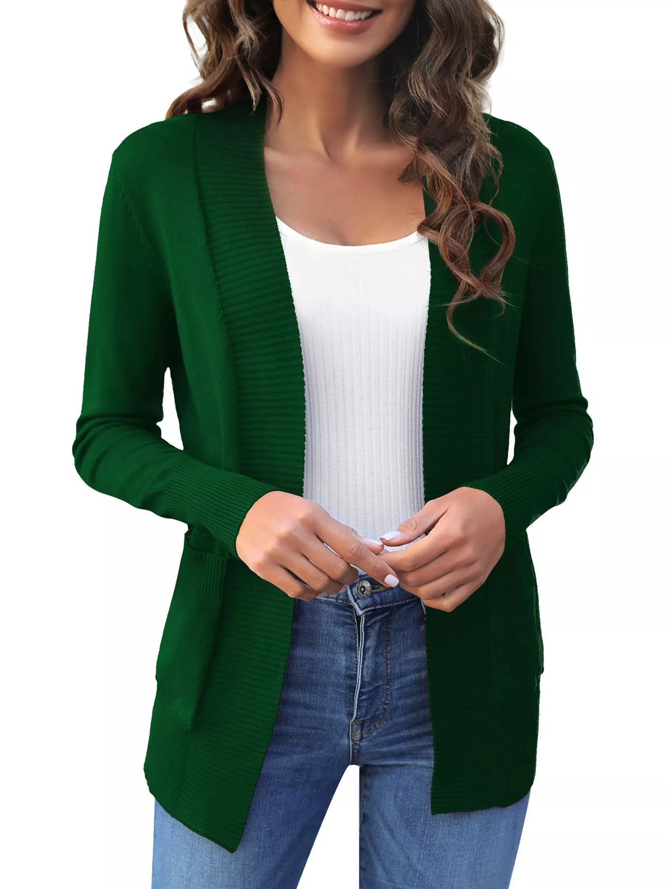 Open Front Knit Cardigan designed for comfort and style at Lookzlike