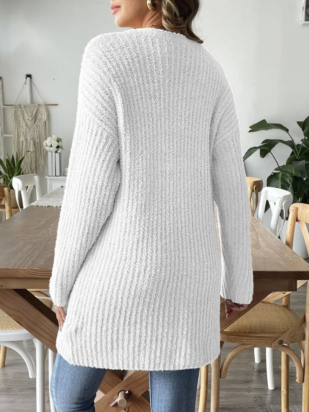 Open Front Long Sleeve Cardigan designed for comfort and style at Lookzlike