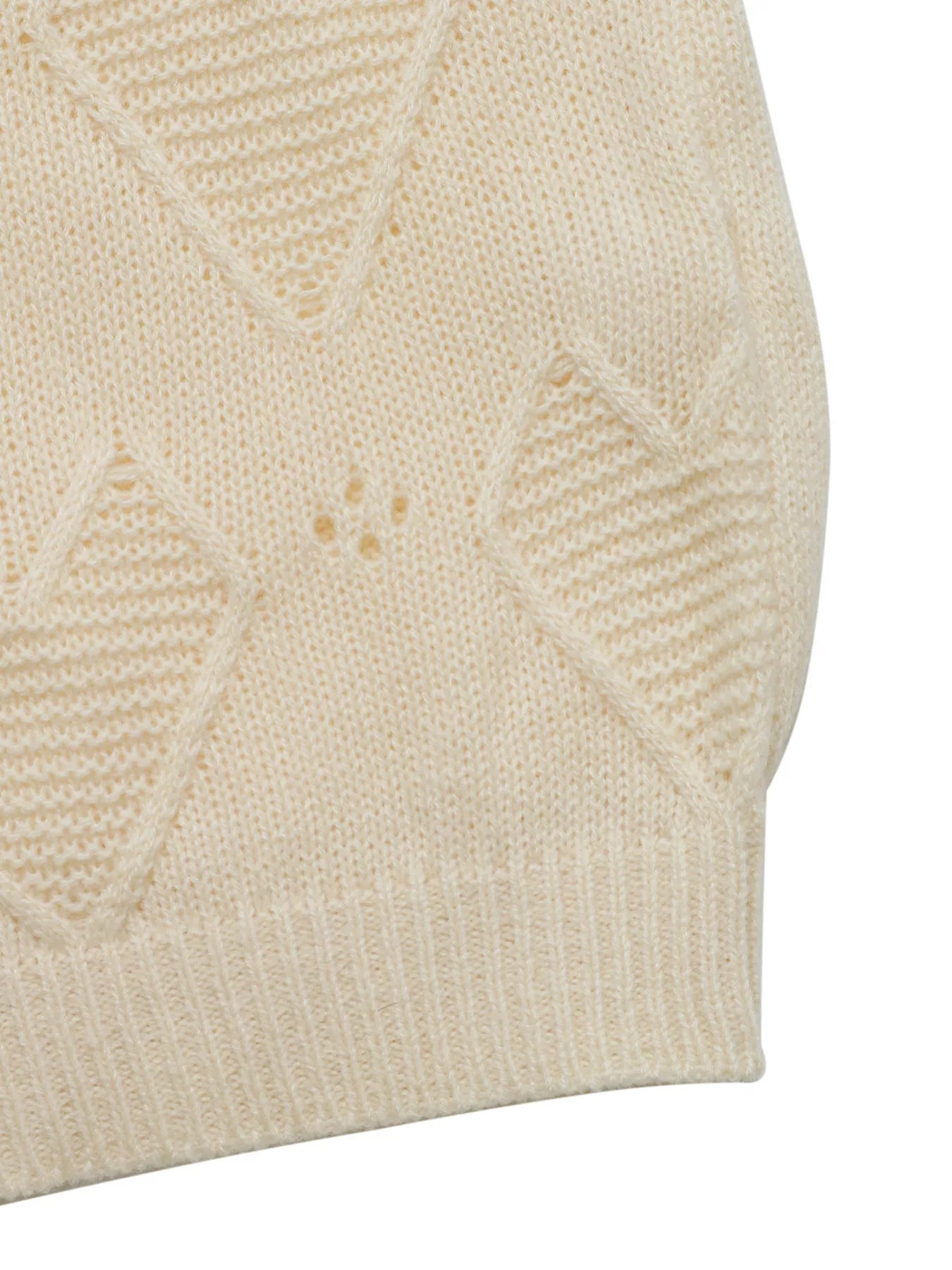 Openwork Heart Round Neck Sweater designed for comfort and style at Lookzlike