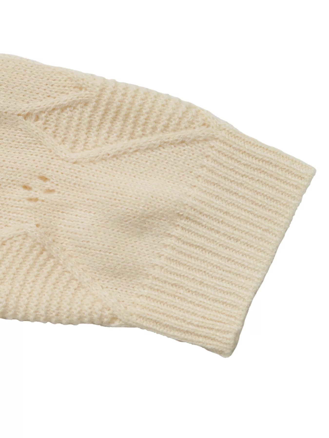 Openwork Heart Round Neck Sweater designed for comfort and style at Lookzlike