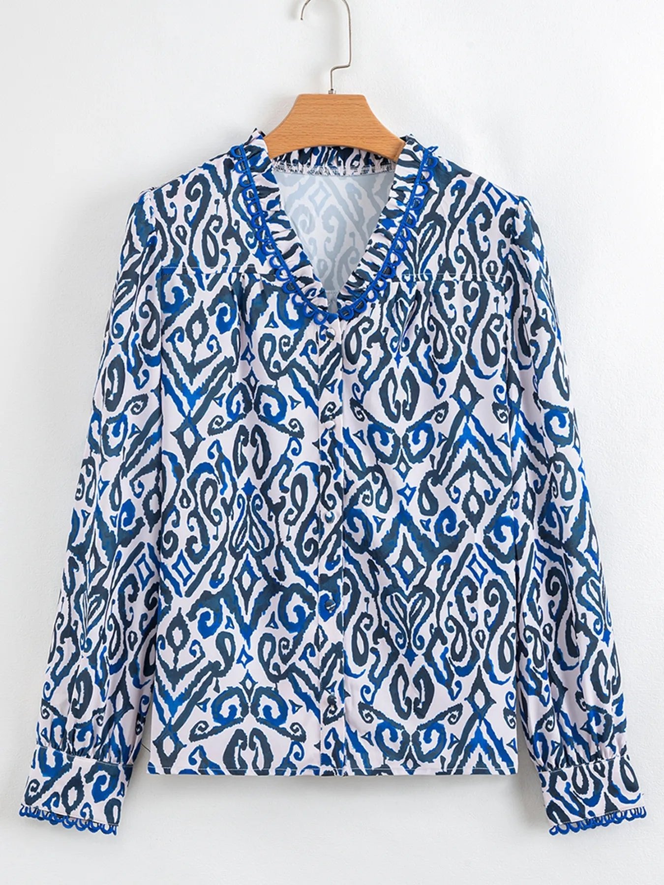 Paisley Print Long Sleeve Blouse designed for comfort and style at Lookzlike