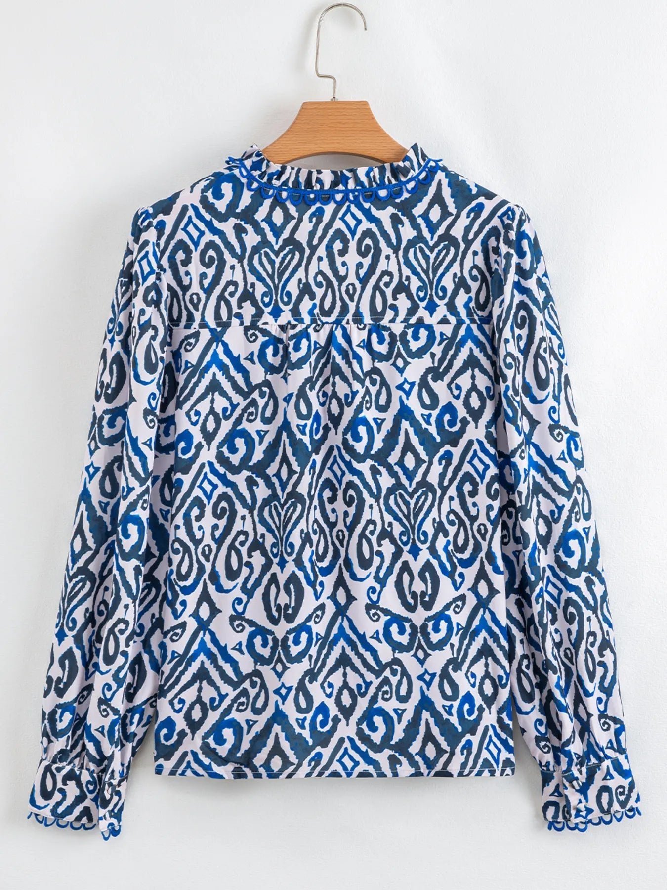 Paisley Print Long Sleeve Blouse designed for comfort and style at Lookzlike