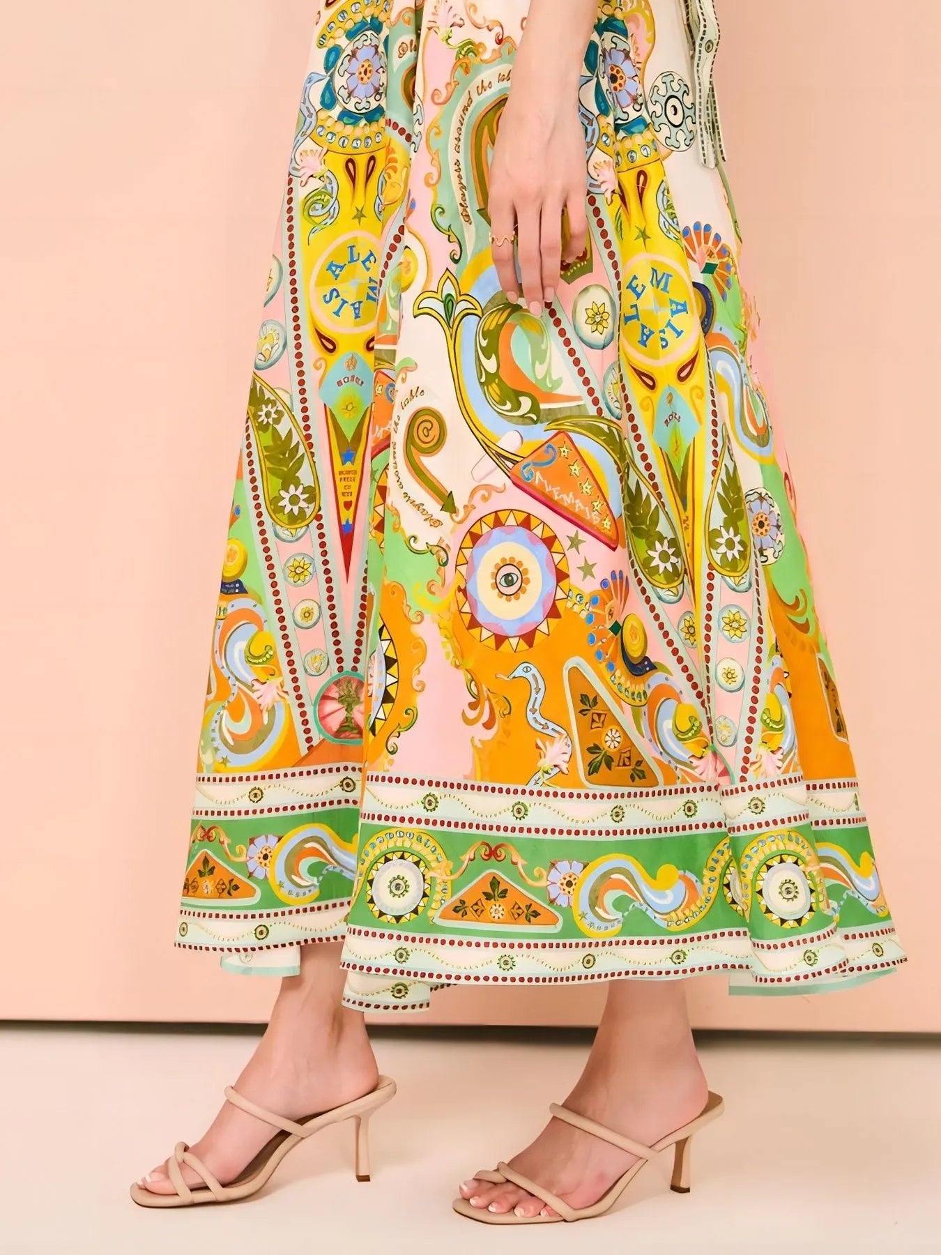 Paisley Print Square Neck Summer Dress - Lookzlike