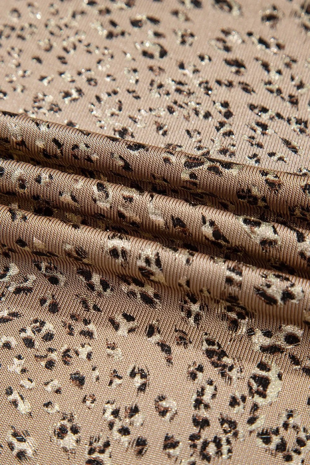 Parchment Shimmer Leopard Print Dolman Sleeve T Shirt - Lookzlike