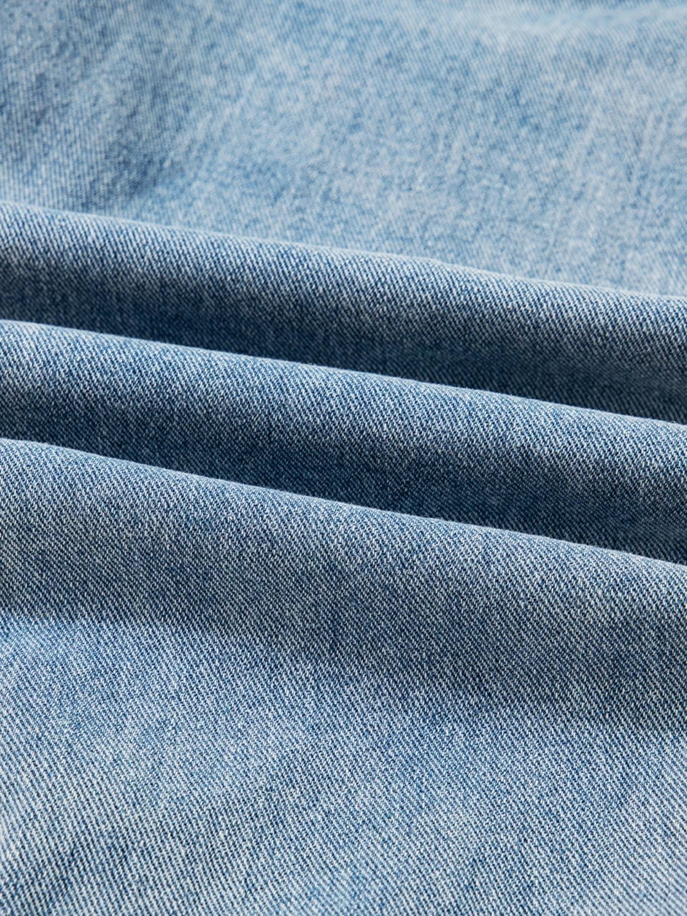 Patched Pockets Side Tie Denim Jacket designed for comfort and style at Lookzlike