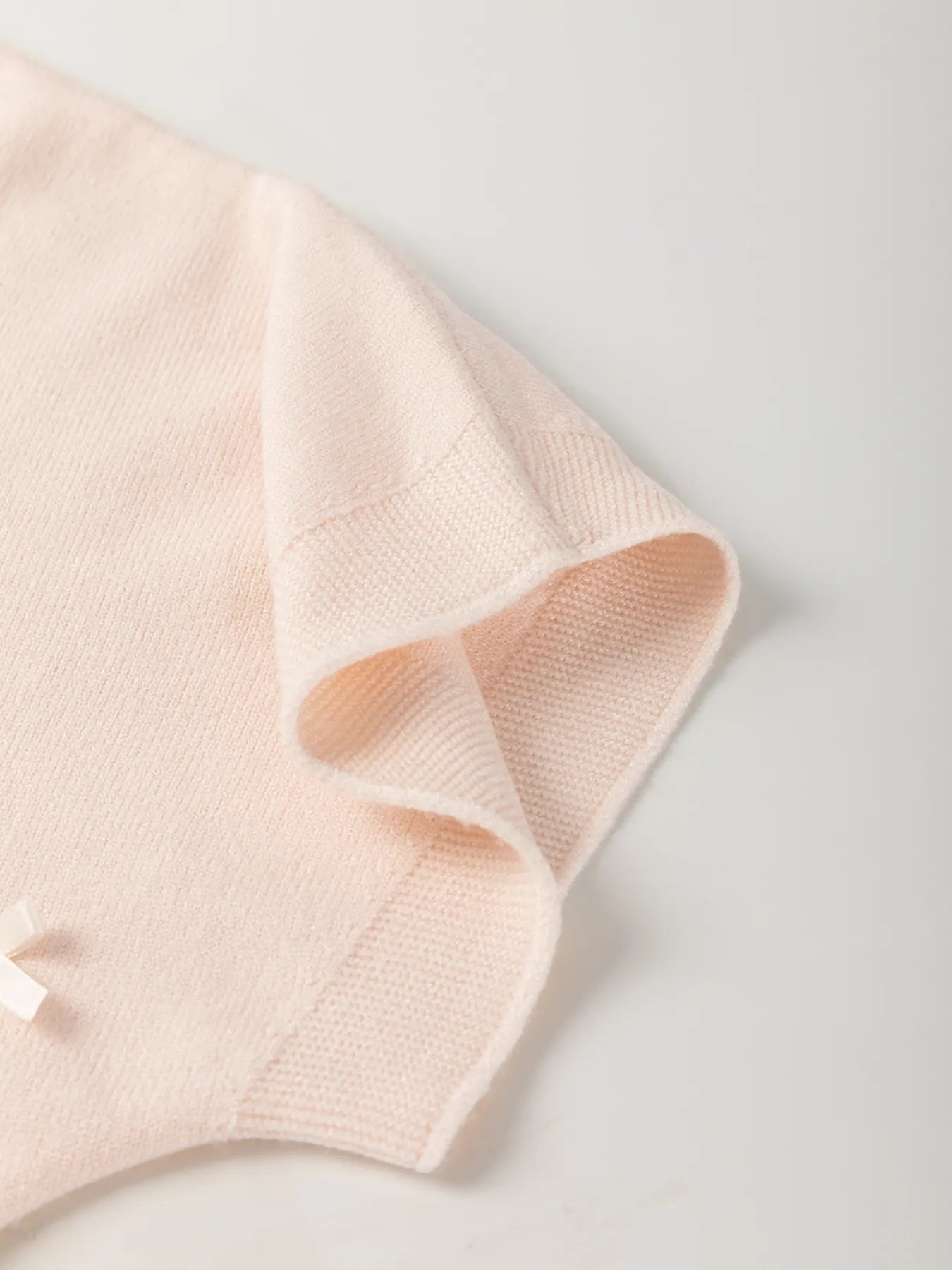Pearl Embellished Bow Detail Short Sleeve Sweater - Lookzlike