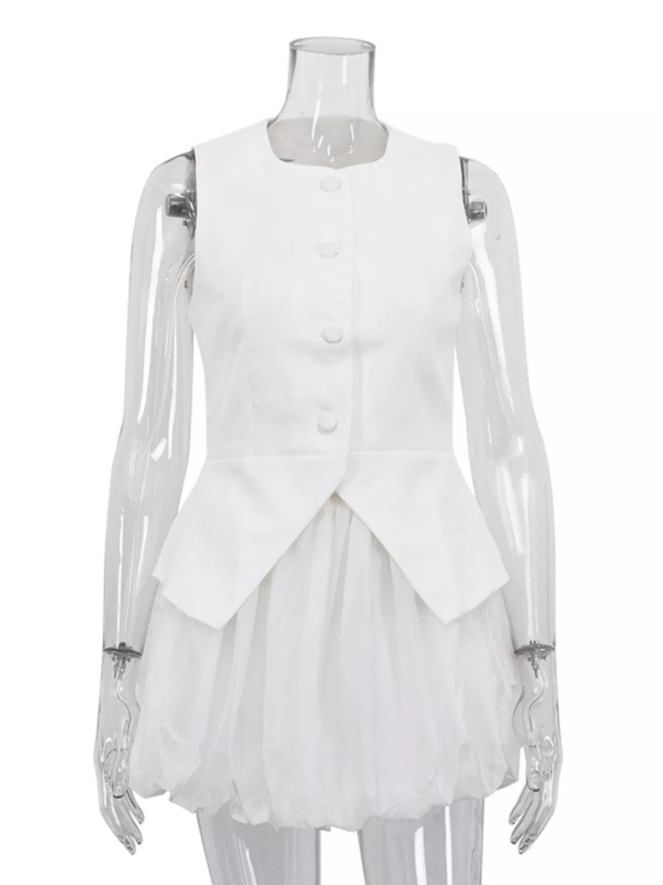 Peplum Vest and Bubble Skirt Set designed for comfort and style at Lookzlike
