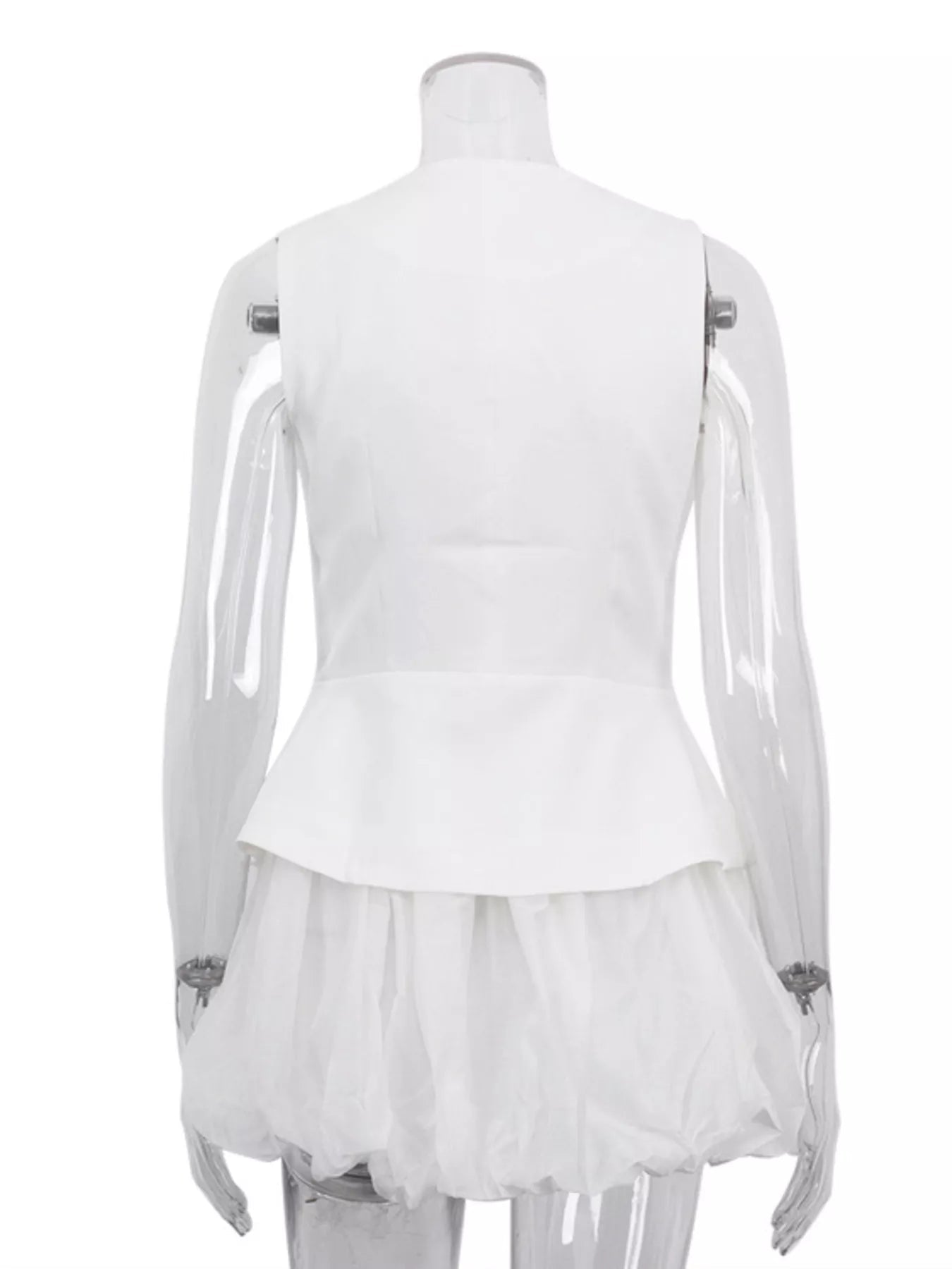 Peplum Vest and Bubble Skirt Set designed for comfort and style at Lookzlike