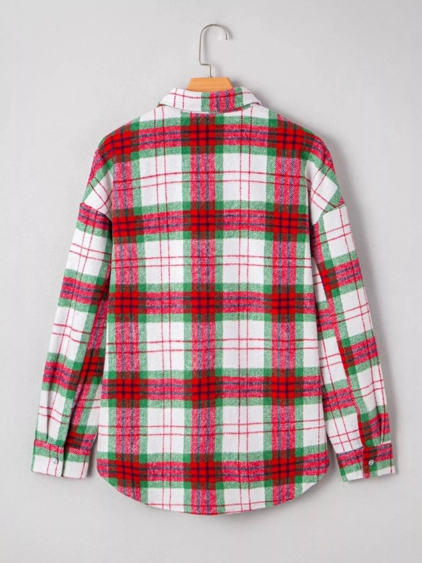 Plaid Button - Down Long Sleeve Shacket designed for comfort and style at Lookzlike