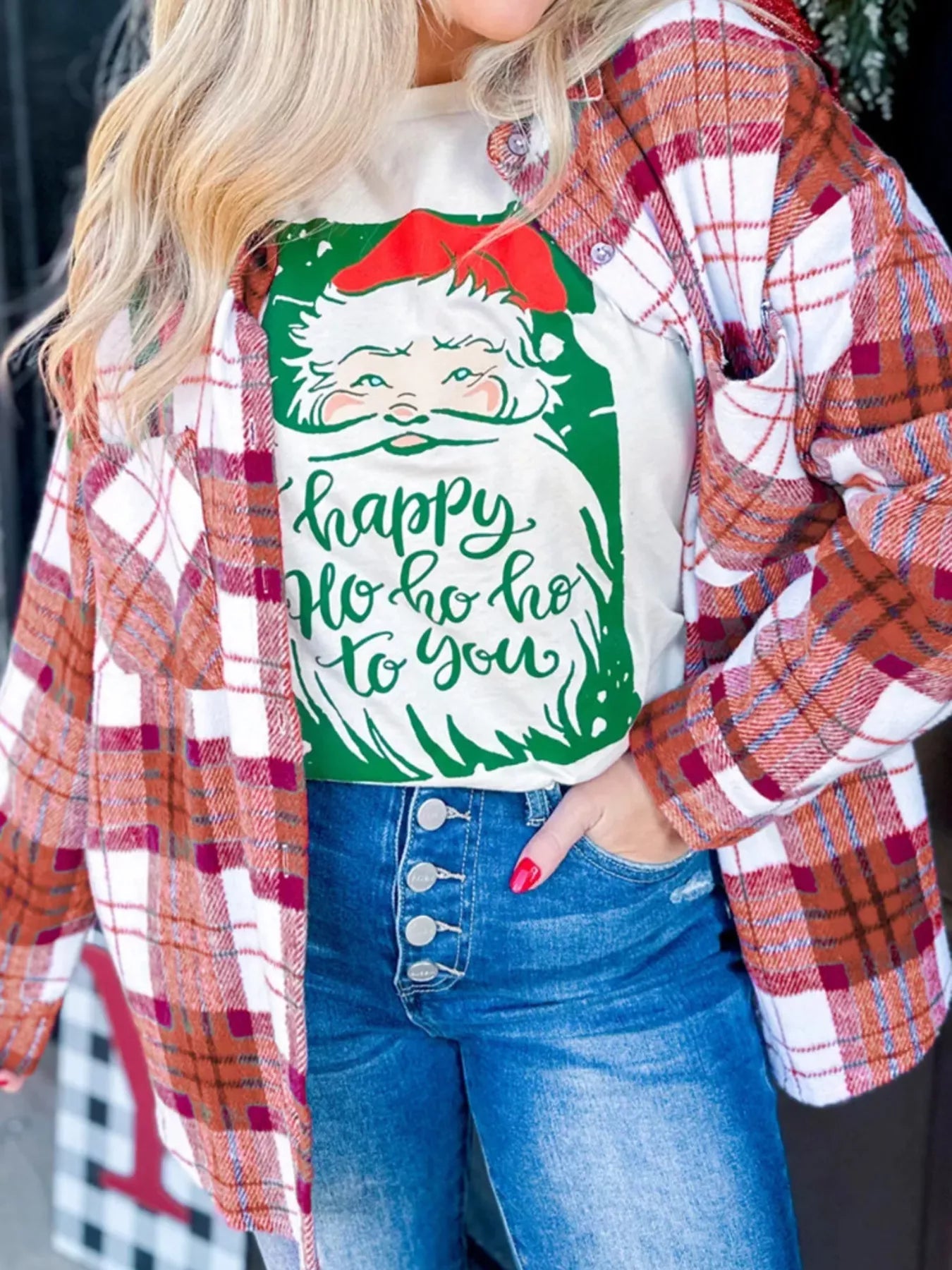 Plaid Button - Down Long Sleeve Shacket designed for comfort and style at Lookzlike