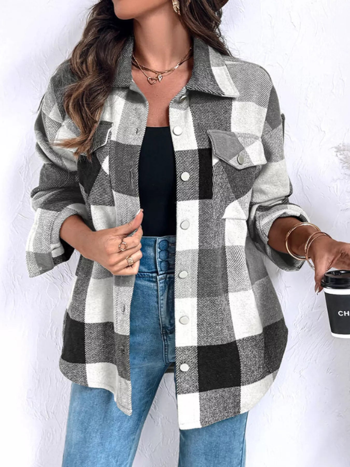 Plaid Button - Up Long Sleeve Shirt designed for comfort and style at Lookzlike