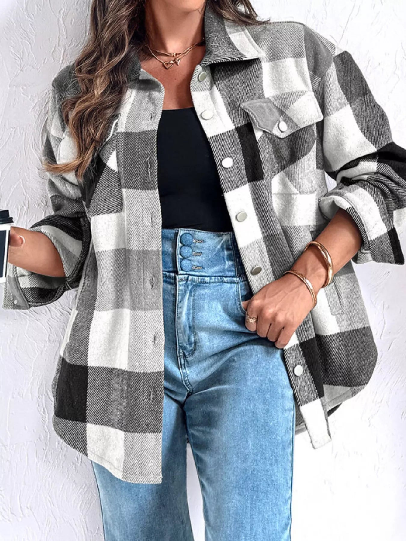 Plaid Button - Up Long Sleeve Shirt designed for comfort and style at Lookzlike