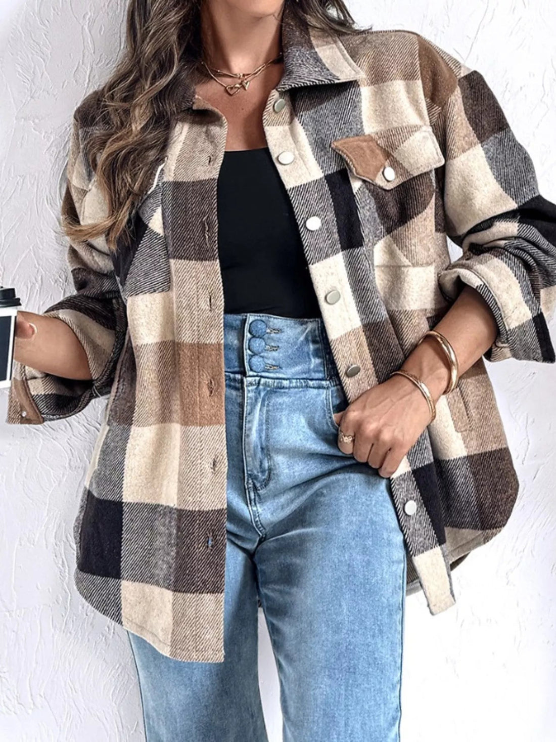 Plaid Button - Up Long Sleeve Shirt designed for comfort and style at Lookzlike
