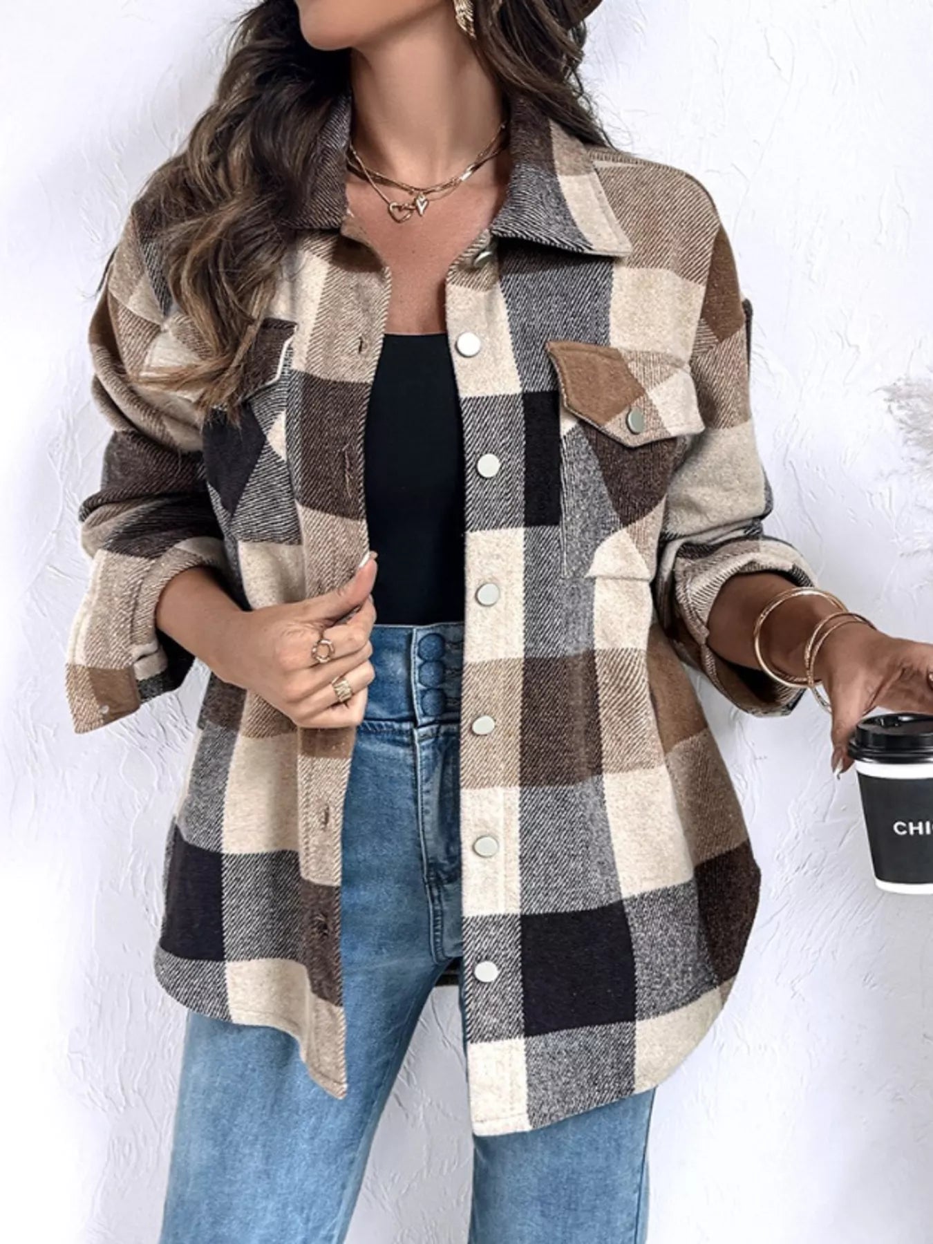 Plaid Button - Up Long Sleeve Shirt designed for comfort and style at Lookzlike