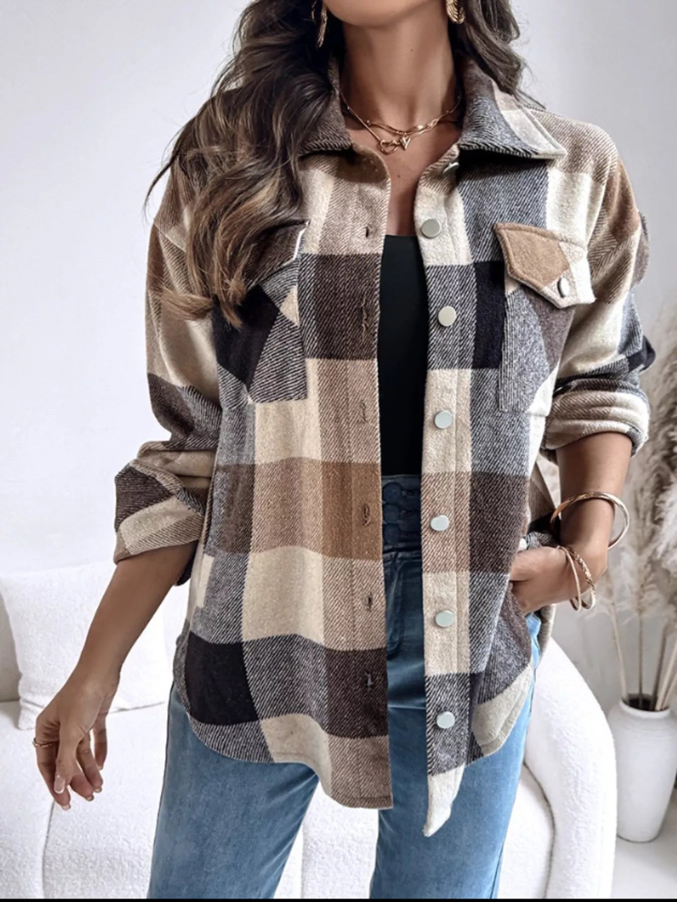 Plaid Button - Up Long Sleeve Shirt designed for comfort and style at Lookzlike