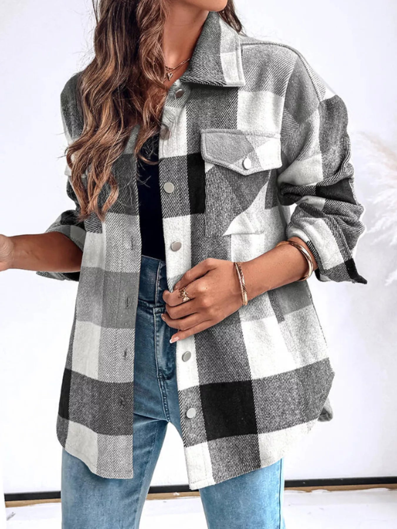 Plaid Button - Up Long Sleeve Shirt designed for comfort and style at Lookzlike