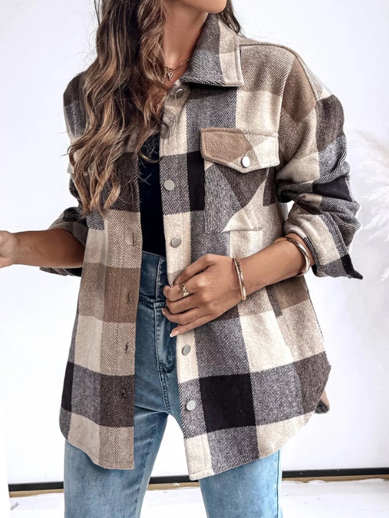 Plaid Button - Up Long Sleeve Shirt designed for comfort and style at Lookzlike