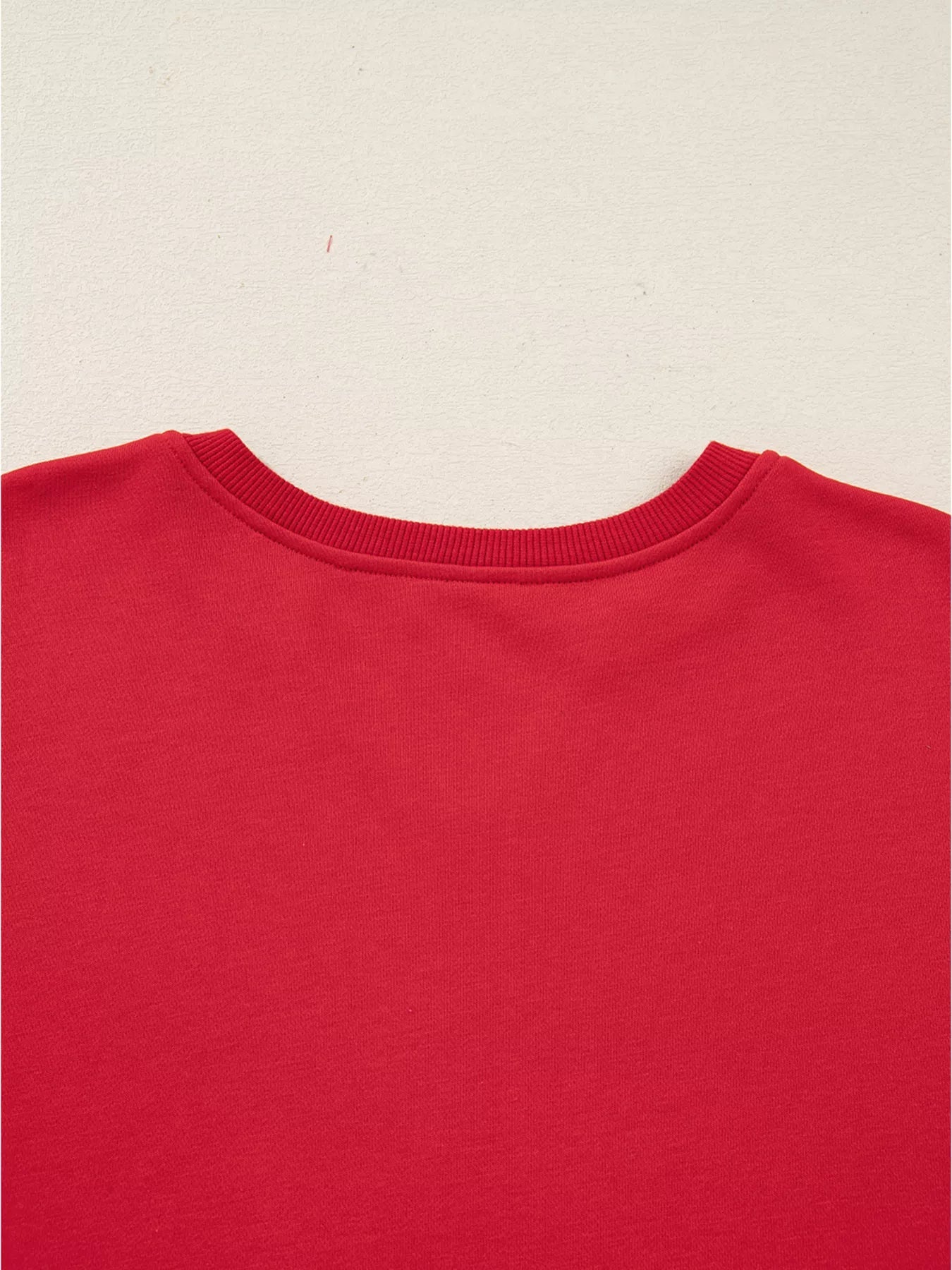 Plaid Frayed Double Christmas Tree Patched Drop Shoulder Sweatshirt designed for comfort and style at Lookzlike