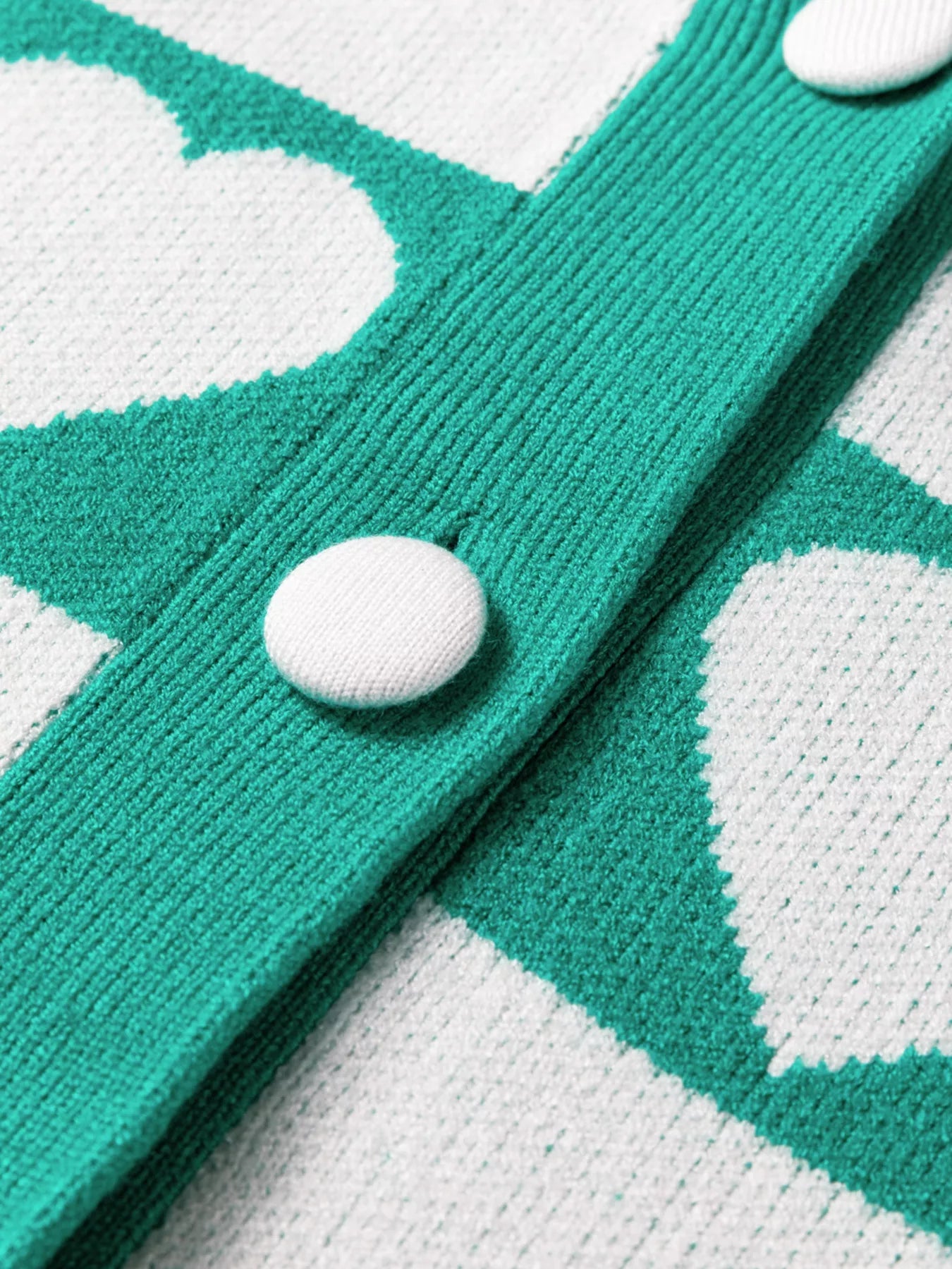 Plaid Heart Knit V Neck Button Down Sweater Cardigan designed for comfort and style at Lookzlike