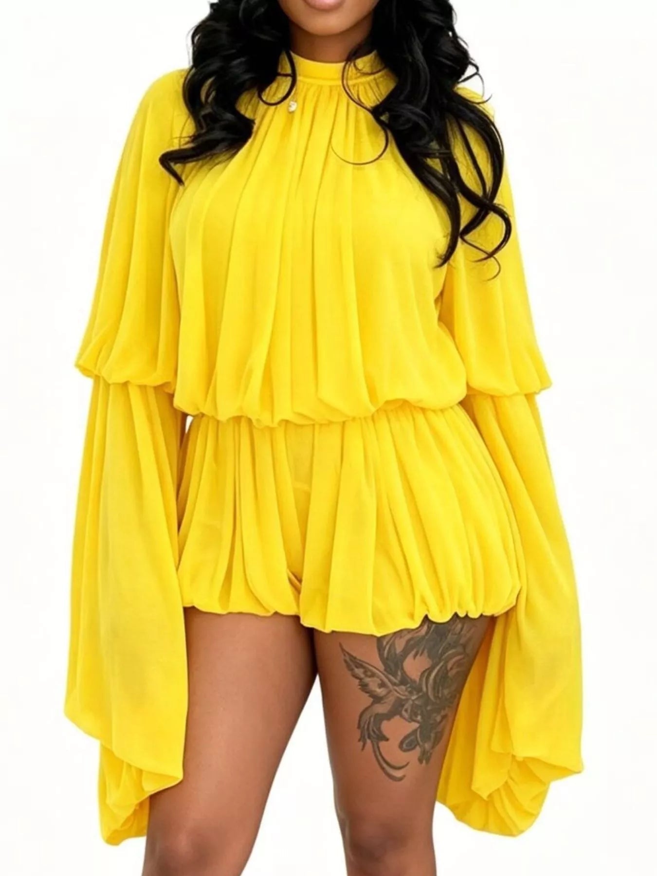 Pleated Long Sleeve Top and Skirt Set designed for comfort and style at Lookzlike
