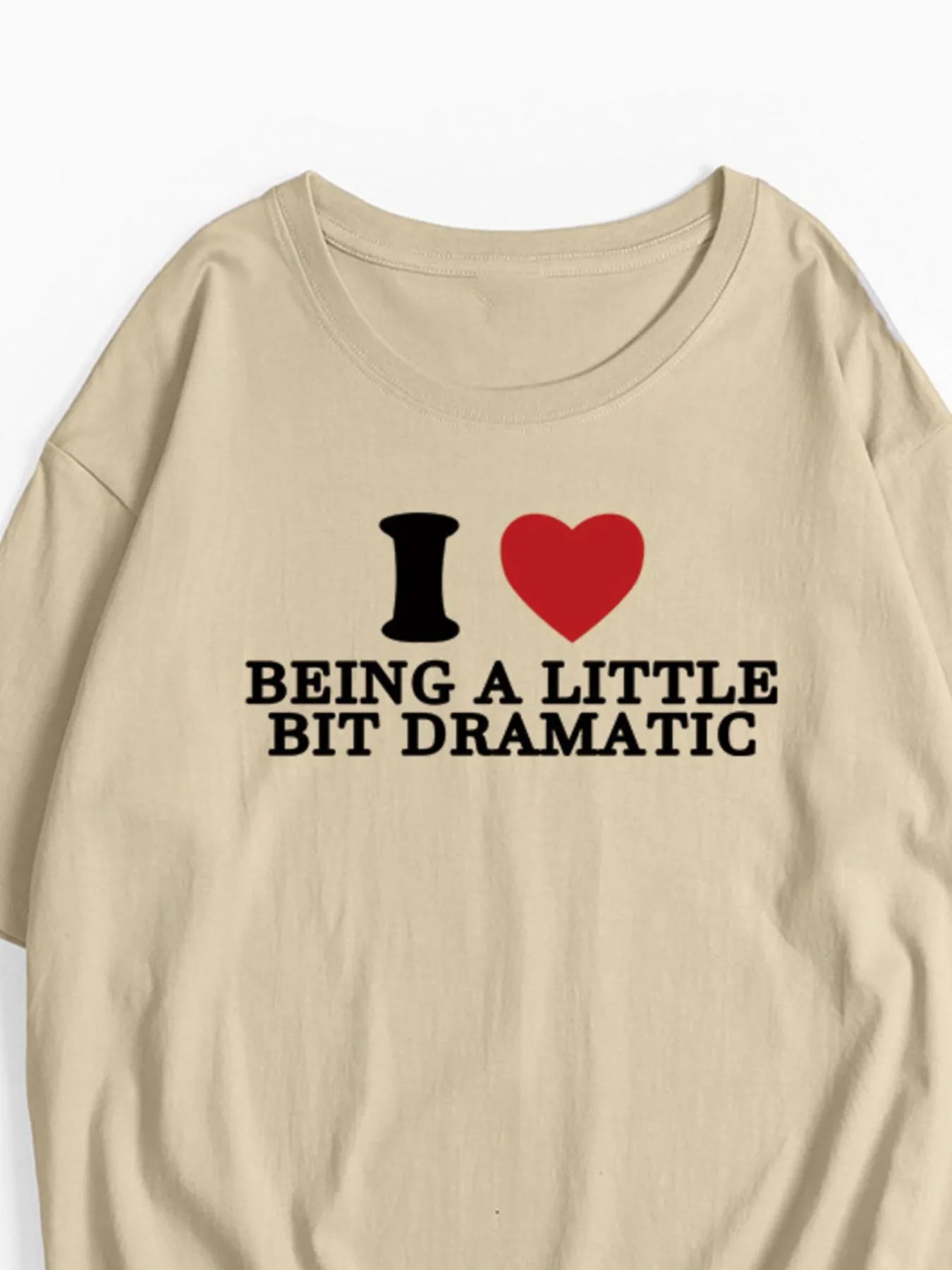 Plus Size Letter Graphic Round Neck Short Sleeve T-Shirt - Lookzlike