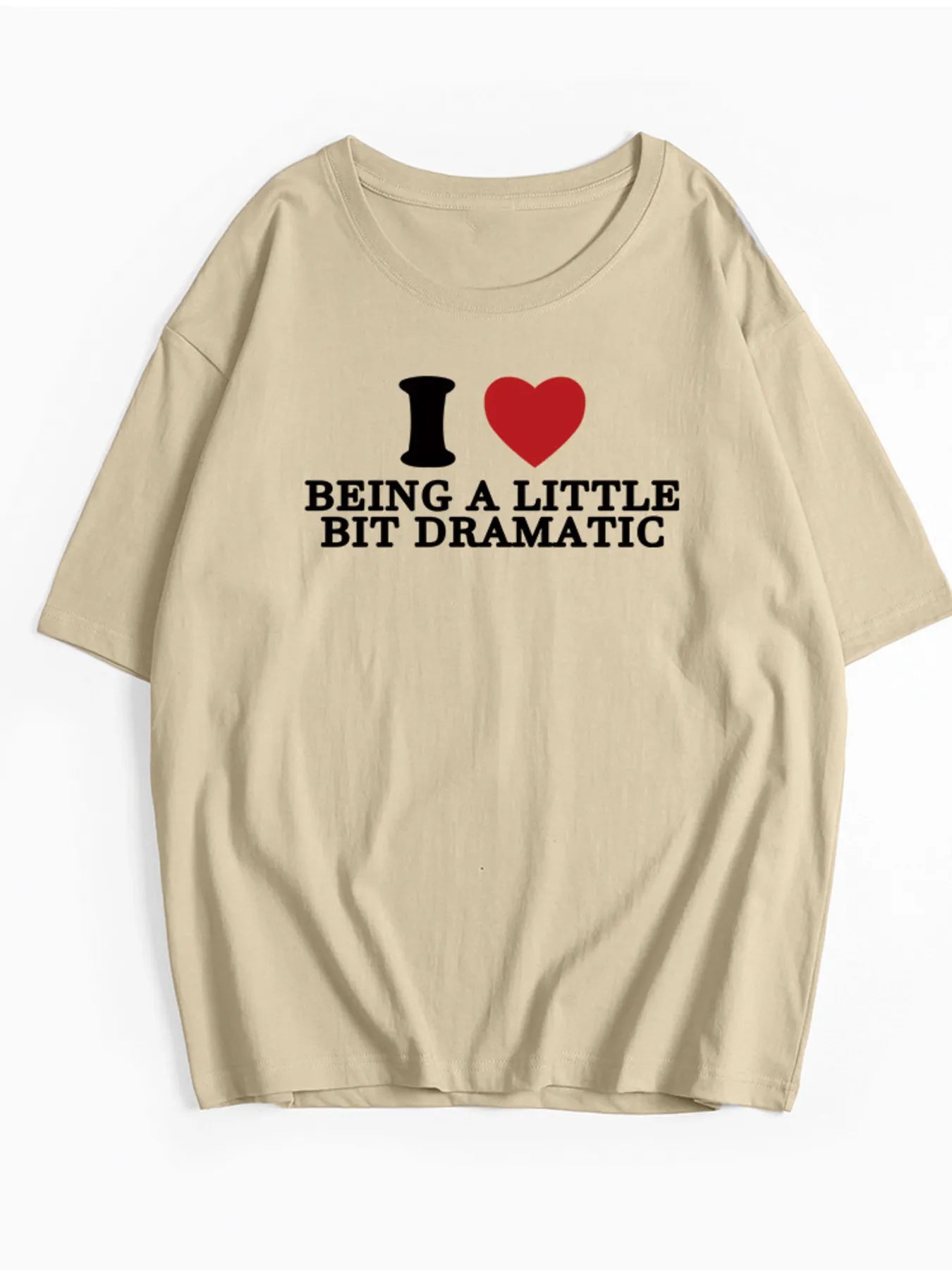 Plus Size Letter Graphic Round Neck Short Sleeve T-Shirt - Lookzlike