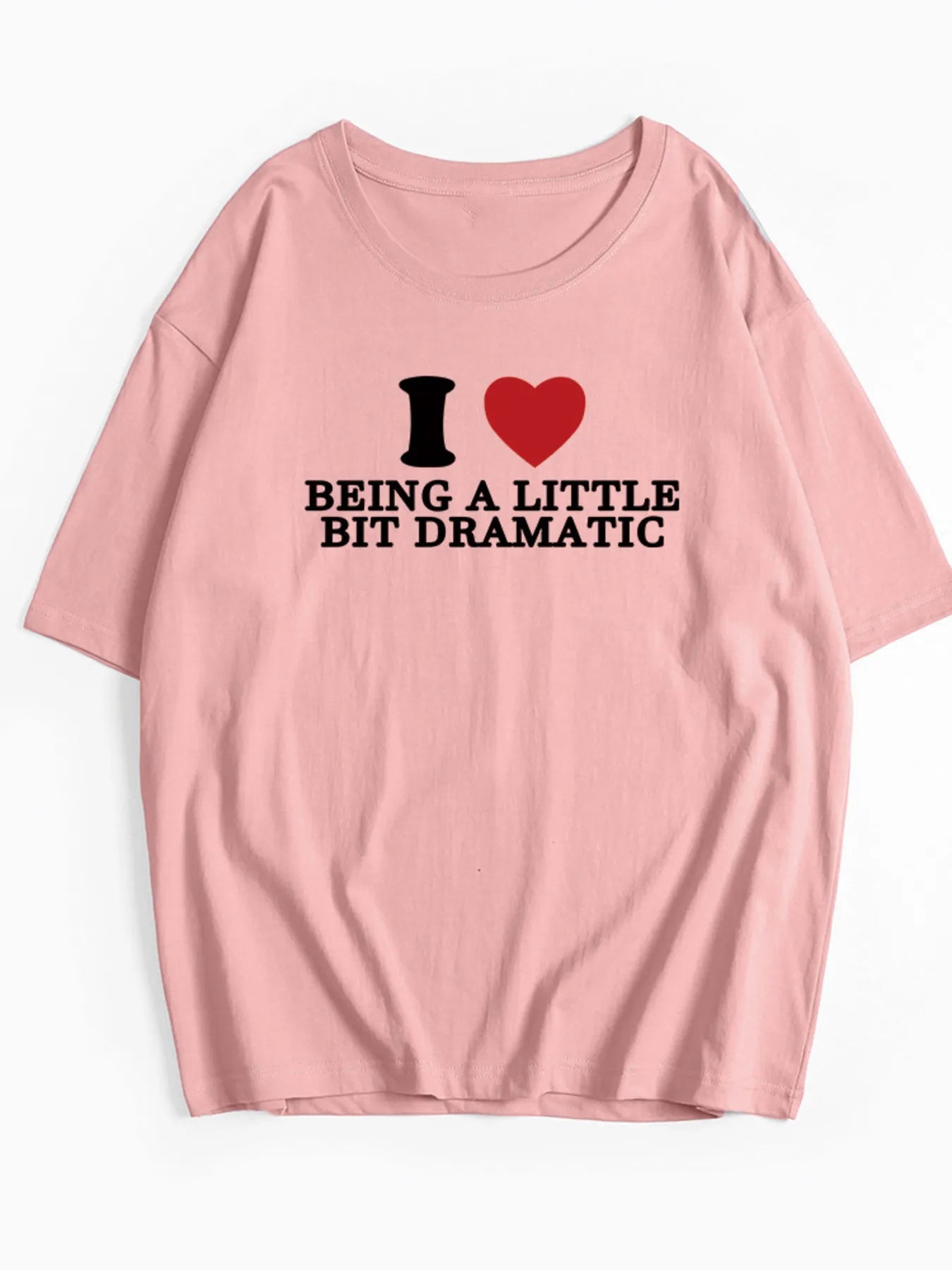 Plus Size Letter Graphic Round Neck Short Sleeve T-Shirt - Lookzlike