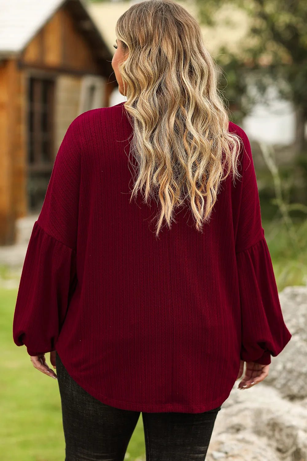 Plus Size Round Neck Dropped Shoulder T-Shirt - Lookzlike